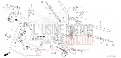 HANDLE PIPE/TOP BRIDGE NC750XAP de 2023